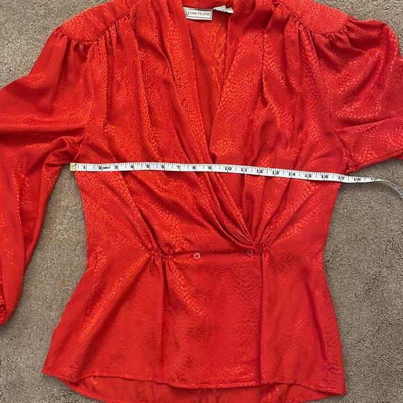 Vintage Evan Picone Red Blouse - Picture 9 of 11